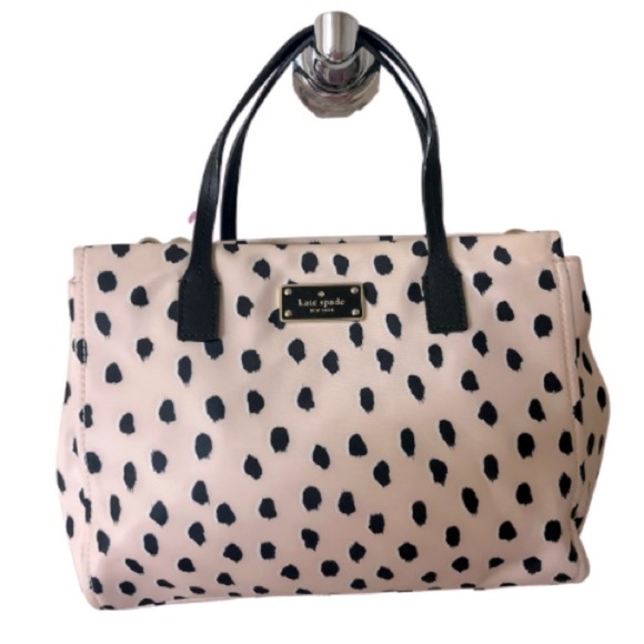 Kate Spade New York Loden Blake Avenue Flamingo Dot, Black/Pink Satchel NWOT - Picture 1 of 13